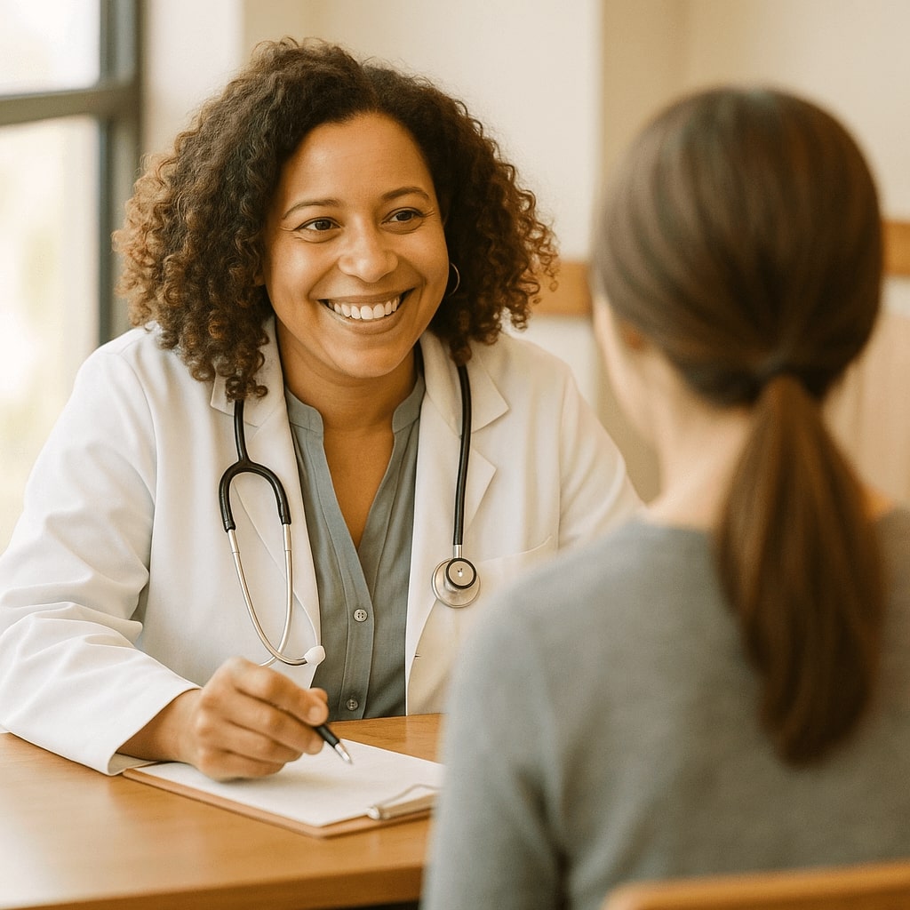 Physician collaborating with colleagues